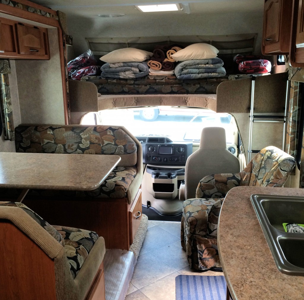Picture of the inside of an RV Rental