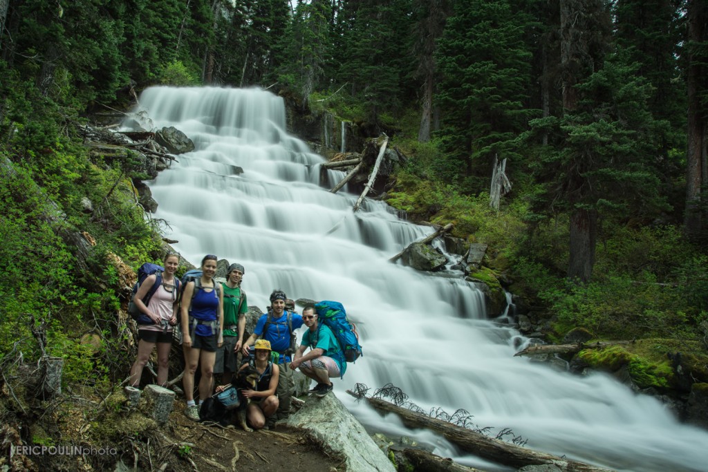 The new trail from the 2nd to 3rd lake now goes by this beautiful waterfall.