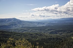 Looking out from Steamboat - between Fort Nelson and Stone Mtn